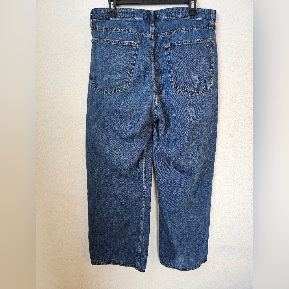 Rag & Bone Logan Mid-Rise Wide Leg Jeans Size 31 Tag, 34 Measurments - Picture 2 of 12